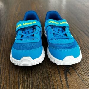 Boys’ Under Armour Athletic Shoes – Bright Blue & Electric Yellow ⚡️💙 Size 8